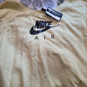 Nike shoulder neon yellow sweater bnwt